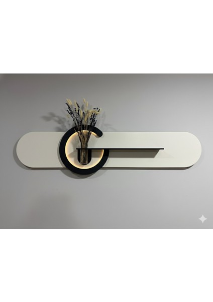 Antoryum Ahşap Pilli Ledli Iskandinav Tarzı Salon Duvar Rafı Modern Çiçeklik 40 x 75 cm fırsatları