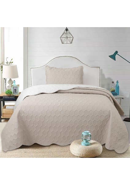 Perla Petek Desenli Kapitone Yatak Örtüsü Seti (Tek & Çift) | Çift Taraflı Dalgalı Kesim Lüks Tasarım (4 Renk)