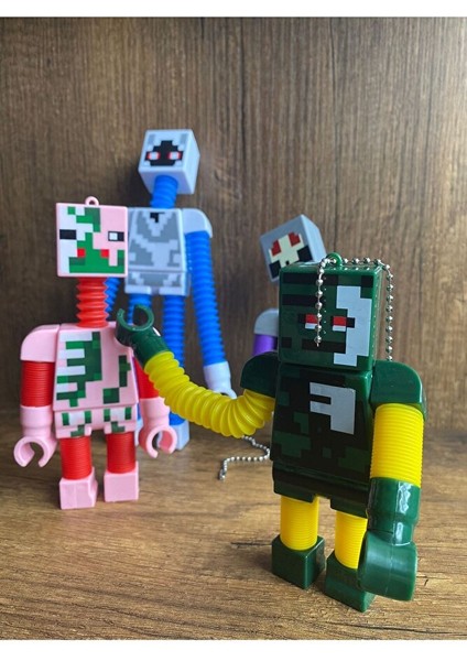 Minecraft Figürleri 4 Karakter Ayakları Kolları Uzayabilen Işıklı Oyuncak Minecraft Figürü 4lü fiyatları