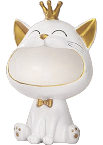 Gülen Kediler Heykeli Anahtar Kase Giriş Yolu Masa Depolama Kasesi Tepsisi Büyük Ağız Kedileri Saklama Kutusu Heykeli Kediler Organizatör-B (Yurt Dışından)