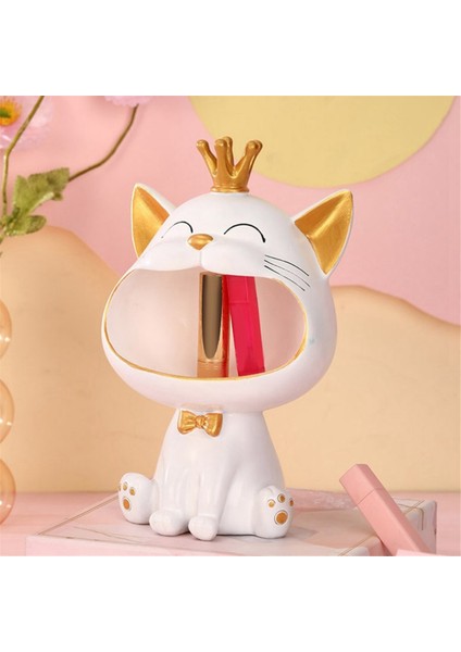 Gülen Kediler Heykeli Anahtar Kase Giriş Yolu Masa Depolama Kasesi Tepsisi Büyük Ağız Kedileri Saklama Kutusu Heykeli Kediler Organizatör-B (Yurt Dışından) modelleri
