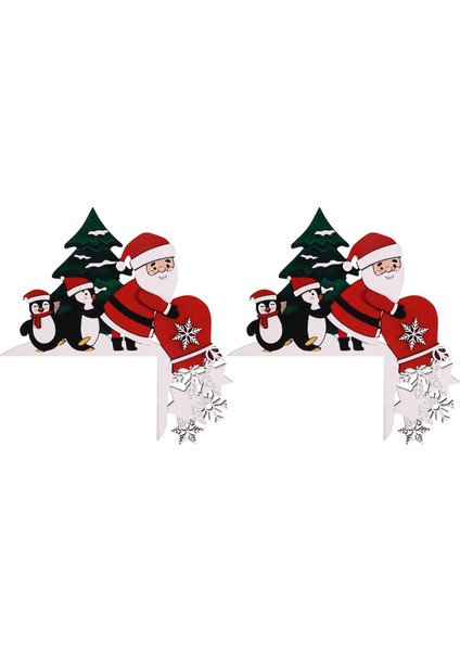 Noel Kapısı Toppers Dekor, Üst Kapı Çerçevesi Köşe Işaret Süslemeleri, Ev Dekoru Için Ev Çerçevesi Dekor Süslemesi C (Yurt Dışından)
