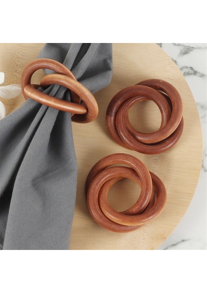 Üç Halkalı Peçete Halkaları, Dekoratif Kelepçe Serviette Halkası, Peçete Tutucuları, Peçete Halkaları Parti Dekorasyonu Için Toplu 8pcs (Yurt Dışından) fırsatları