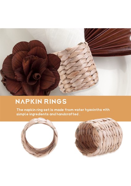 12PCS Peçete Yüzükleri, Su Sümbül Peçete Tutucu Yüzükler - Doğum Günü Partisi Için Rustik Peçete Yüzükleri, Yemek Masa Dekorasyonu (Yurt Dışından) indirimleri