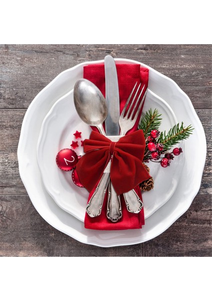 8 Kırmızı Yay Peçete Tutucu Yüzükleri, Velvet Yay Noel Peçetesi Tutar Toka Masa Dekorasyonu Noel Tatili Partisi Yemeği (Yurt Dışından) indirimleri