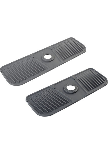 2pcs Mutfak Silikon Musluk Mat Musluk Su Yakalayıcı Lavabo Lavabo Sıçrama Pedi Tezgah Koruyucusu Banyo, Gri (Yurt Dışından)