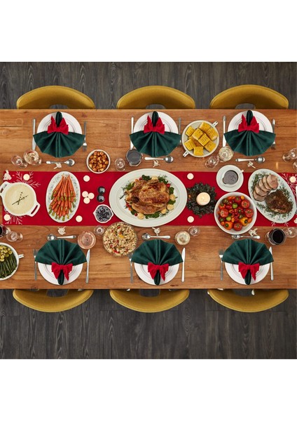 6pc Kırmızı Yay Noel Peçete Tutucu Yüzükler Şık Pazen Peçeteli Peçete Tokası Doğum Günü Partisi Düğün Yemek Masası Dekorasyon (Yurt Dışından) modelleri