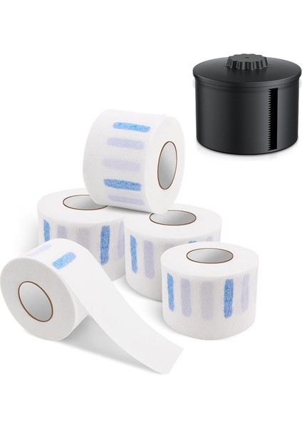 Boyun Şerit Dispenser, Siyah Berber Boyun Şeridi Tutucu Dispenser Haku Salon Berber Mağazası Için 5 Rulo Ezmek Kağıt (Yurt Dışından)