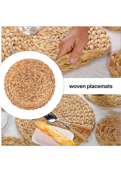 4pc Doğal Su Kabak Dokuma Placemat Yuvarlak Dokuma Rattan Masası Mat Su Kabağı Placemat Yuvarlak Ped Dokuma Yeşil Tropik Düğün Veya Ev Dekorasyonu 30CM (Yurt Dışından) indirimleri