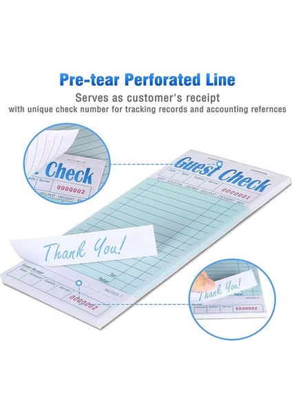 Konuk Çekler Kitabı 20 Pack, Sunucu Not Pedleri, Garson Aksesuar Kablo Pedleri, Restoran Malzemeleri Sipariş Pedleri 1000 Sayı Toplam (Yurt Dışından) modelleri