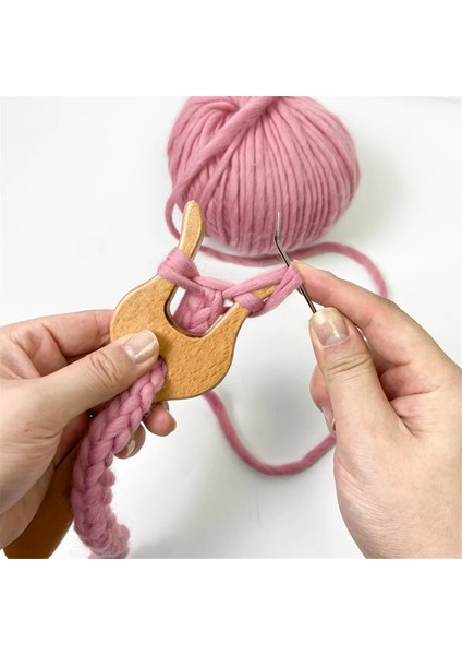Büyük 19CM Ahşap Çatal Örgü Çatal El Yapımı Yün Örgü Çiçek Çatal Çocukların El Yapımı Yünlü Çiçek Çatal (Yurt Dışından) fırsatları