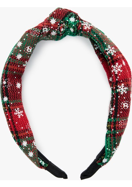 Ekoseli Fiyonklu Kar Desenli Taç