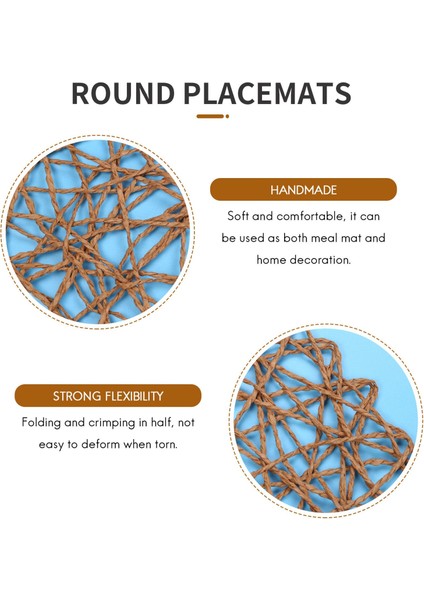 Yuvarlak Kağıt Dokuma Placemats, Yemek, Parti ve Düğün Için Dekoratif Halat Örgü Yer Paspasları 12 Adet (Yurt Dışından) modelleri