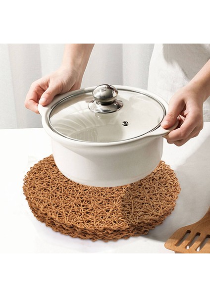 Yuvarlak Kağıt Dokuma Placemats, Yemek, Parti ve Düğün Için Dekoratif Halat Örgü Yer Paspasları 12 Adet (Yurt Dışından) indirimleri