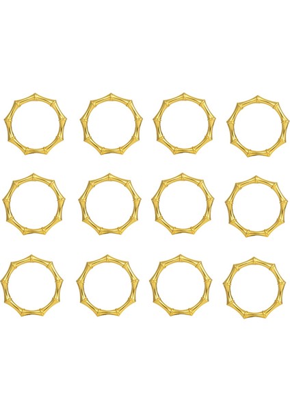 12 Peçete Yüzükleri Bambu Knuckles Style Altın Peçete Tutucu Yüzüğü Masa Dekorasyonu, Düğün, Parti, Doğum Günü (Yurt Dışından)