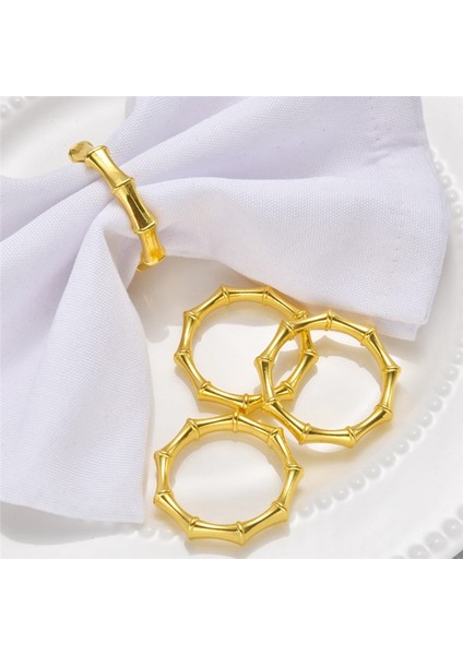 12 Peçete Yüzükleri Bambu Knuckles Style Altın Peçete Tutucu Yüzüğü Masa Dekorasyonu, Düğün, Parti, Doğum Günü (Yurt Dışından) fırsatları