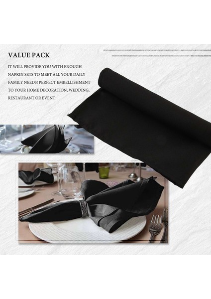 12 Adet Kumaş Peçeteler Akşam Yemeği Havlu Bezi, Yumuşak Yıkanabilir ve Yeniden Kullanılabilir Peçete, Restoran Düğün Otel Yemeği Partisi Için (Yurt Dışından) modelleri