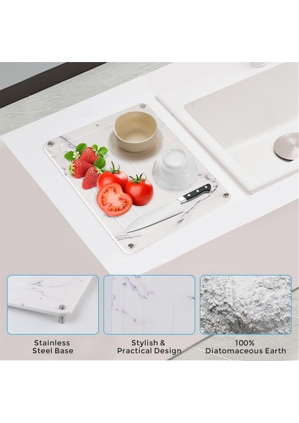 Mutfak Tezgahı Için Taş Kurutma Paspaslı Mermer Taş Yemek Kurutma Paspas Kurutma Taş Mutfak Tezgahı Kurutma Paspas (Yurt Dışından) fırsatları