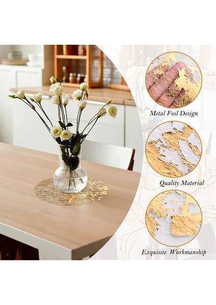Tek Kullanımlık Yuvarlak Gül Altın Placemat Parlak Metal ve Altın Rengi ile Ince Bir Örgü Paspas. (Yurt Dışından) fırsatları