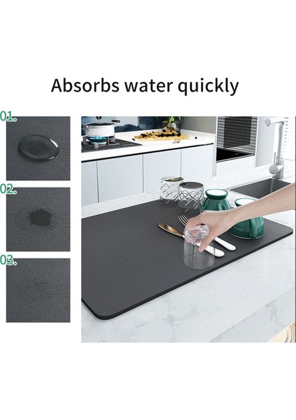 Mutfak Tezgahı ve Kahve Makineleri Için Çanak Kurutma Mat 16X20 Inç Hızlı Kurutma Tabak Gri (Yurt Dışından) indirimleri