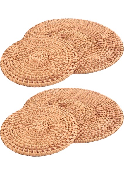 4 Paket El Dokumalı Rattan Coasters, Masa Sıcak Bulaşık Plakaları Için Masa Dokuma Trivet, Masa Için Pot Tutucu, Isıya Dayanıklı Paspaslar (Yurt Dışından) modelleri