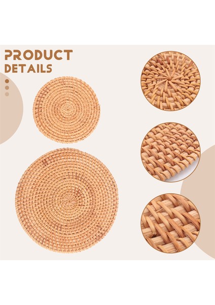 4 Paket El Dokumalı Rattan Coasters, Masa Sıcak Bulaşık Plakaları Için Masa Dokuma Trivet, Masa Için Pot Tutucu, Isıya Dayanıklı Paspaslar (Yurt Dışından) indirimleri