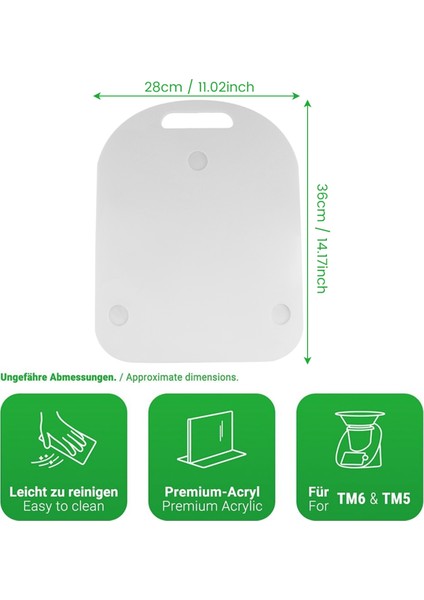 Thermomix Için Kayma Tahtası Tm6 Tm5 Planörler Zahmetsiz Hareketsiz Hareketli Akrilik Yuvarlama Tahtası Beyaz (Yurt Dışından) fırsatları
