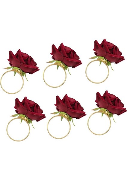 6pcs/lot Romantik Gül Peçete Halkaları Alaşım Peçete Tutucu Düğün Için Tatil Ziyafet Dekorasyon (Yurt Dışından)
