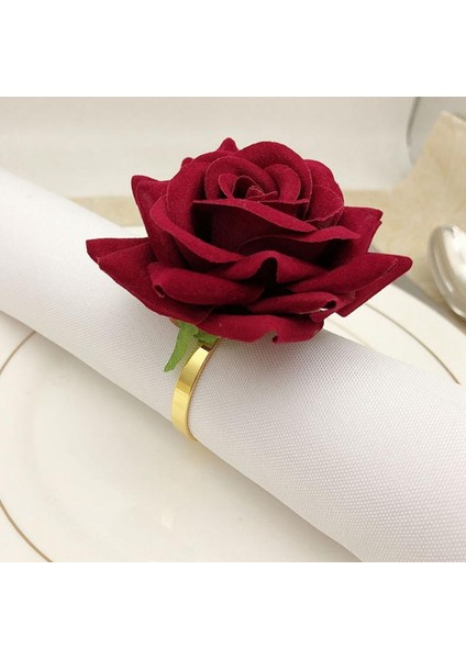 6pcs/lot Romantik Gül Peçete Halkaları Alaşım Peçete Tutucu Düğün Için Tatil Ziyafet Dekorasyon (Yurt Dışından) fırsatları