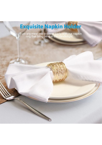 Bükülmüş Tel Örgü Peçete Halkaları Tutucular Parti Düğün Noel Toplantısı Altın 12 Adet (Yurt Dışından) fiyatları