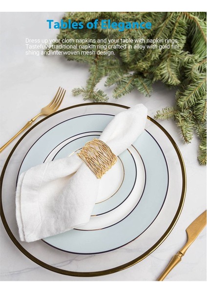 Bükülmüş Tel Örgü Peçete Halkaları Tutucular Parti Düğün Noel Toplantısı Altın 12 Adet (Yurt Dışından) modelleri