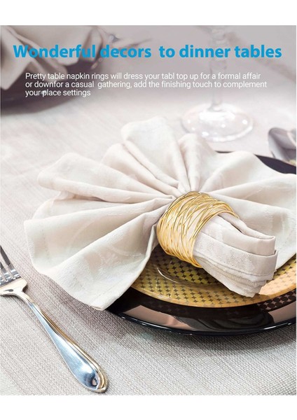 Bükülmüş Tel Örgü Peçete Halkaları Tutucular Parti Düğün Noel Toplantısı Altın 12 Adet (Yurt Dışından) fırsatları