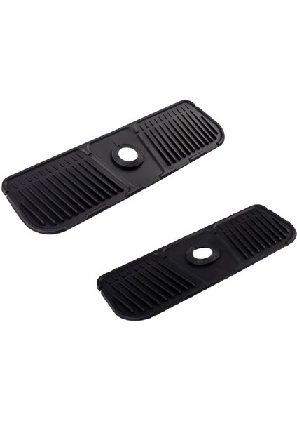 2pcs Mutfak Silikon Musluk Mat Musluk Su Yakalayıcı Lavabo Sıçrama Pedi Tezgah Koruyucusu Banyo, Siyah (Yurt Dışından)