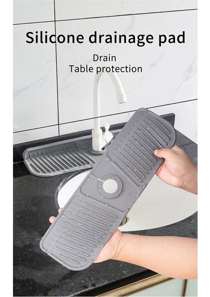 2pcs Mutfak Silikon Musluk Mat Musluk Su Yakalayıcı Lavabo Sıçrama Pedi Tezgah Koruyucusu Banyo, Siyah (Yurt Dışından) fiyatları