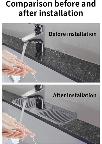 2pcs Mutfak Silikon Musluk Mat Musluk Su Yakalayıcı Lavabo Sıçrama Pedi Tezgah Koruyucusu Banyo, Siyah (Yurt Dışından) modelleri