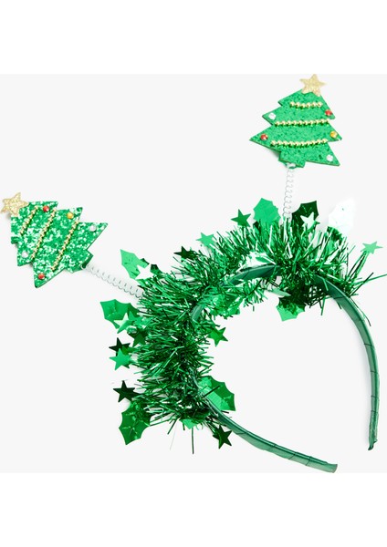 Simli Çam Ağacı Aplikeli Yılbaşı Tacı fiyatları