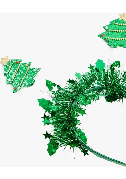 Simli Çam Ağacı Aplikeli Yılbaşı Tacı modelleri