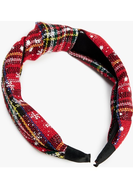 Ekoseli Düğüm Detaylı Kar Desenli Taç fiyatları