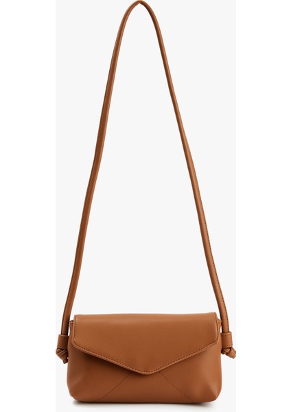 Suni Deri Saplı Kapaklı Çapraz Çanta