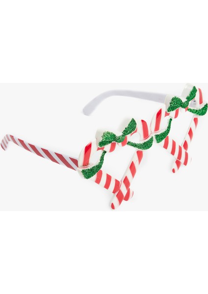 Yılbaşı Temalı Çizgili Fiyonklu Gözlük