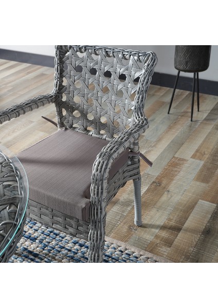 Ayaz 4 Kişilik Rattan Bahçe Balkon Mutfak Masa Takımı Açık Gri fiyatları