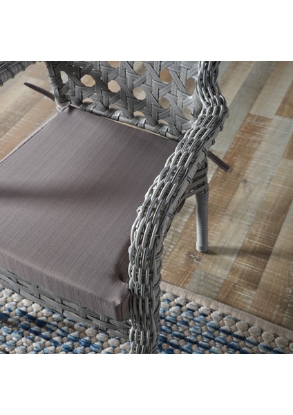 Ayaz 4 Kişilik Rattan Bahçe Balkon Mutfak Masa Takımı Açık Gri fırsatları