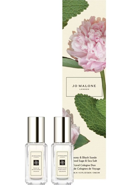 Wood Sage & Sea Salt/ Peony Blush & Suede - Seyahat Boy Cologne Seti 9ml x 2