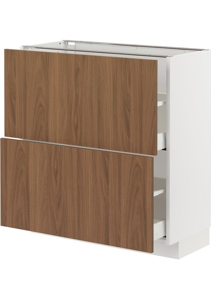 Çekmeceli alt dolap, TISTORP kahverengi, 80x37 cm, 2 çekmeceli ve 2 ön panelli