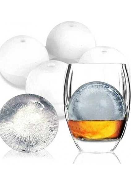 Üstten Doldurmalı Yatay 4 Bölmeli Küre Buz Topu Kalıbı - Yuvarlak Buz Topu Yapma Aparatı fırsatları