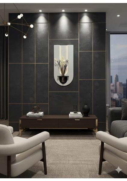 Begonvil Ahşap Pilli Ledli Iskandinav Tarzı Salon Duvar Rafı Modern Çiçeklik 40 x 75 cm fiyatları