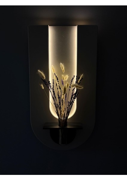 Begonvil Ahşap Pilli Ledli Iskandinav Tarzı Salon Duvar Rafı Modern Çiçeklik 40 x 75 cm modelleri