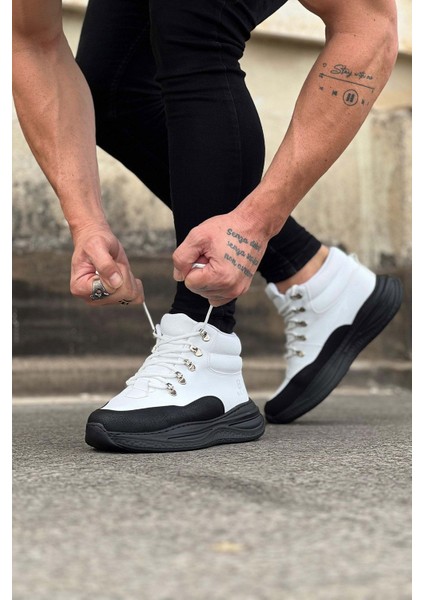 WG035 Kömür Beyaz Yüksek Taban Yarım Bilek Bot fiyatları