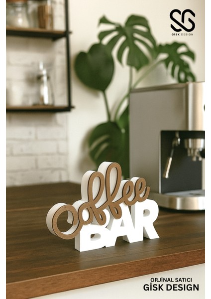 Kahve Köşesi Coffee Bar Yazılı Dekoratif Masaüstü Biblo
