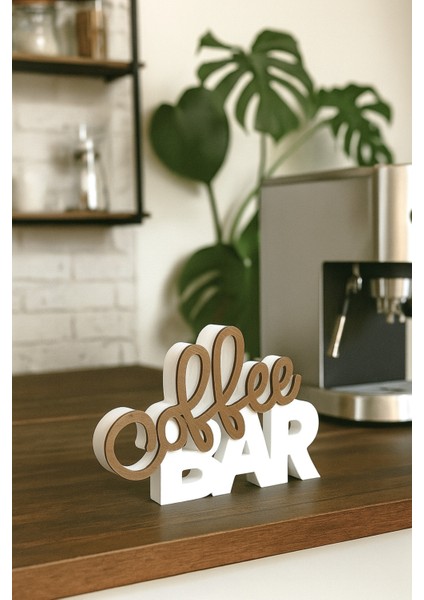 Kahve Köşesi Coffee Bar Yazılı Dekoratif Masaüstü Biblo